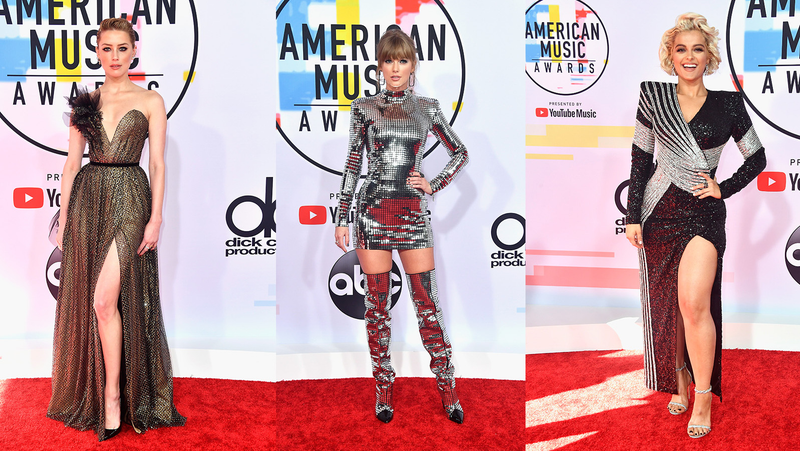 Illustration for article titled Statement Suits, Plush Pinks, and a Lotta Gowns on the American Music Awards Red Carpet